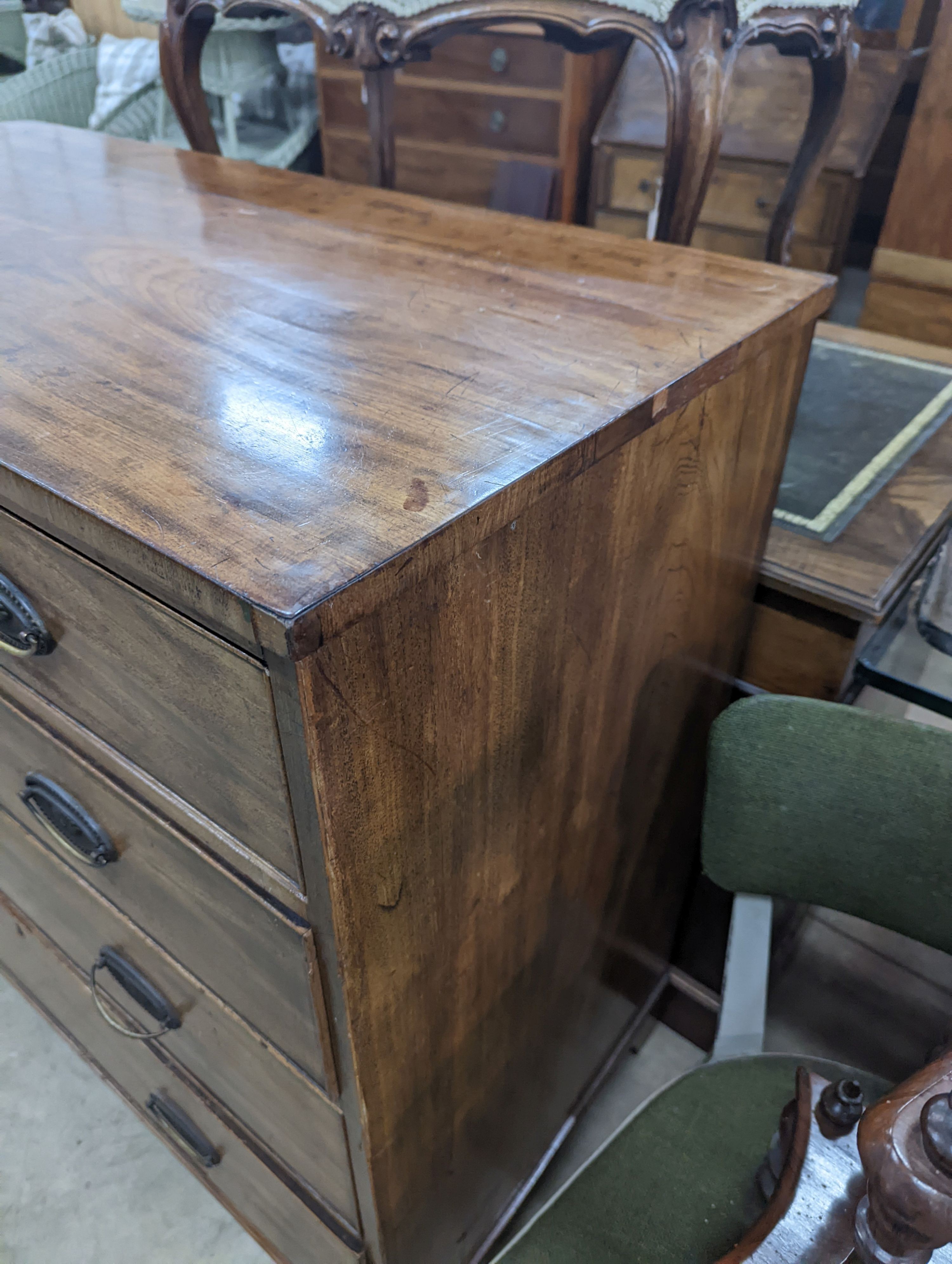 A George IV four drawer mahogany chest, width 107cm, depth 53cm, height 100cm